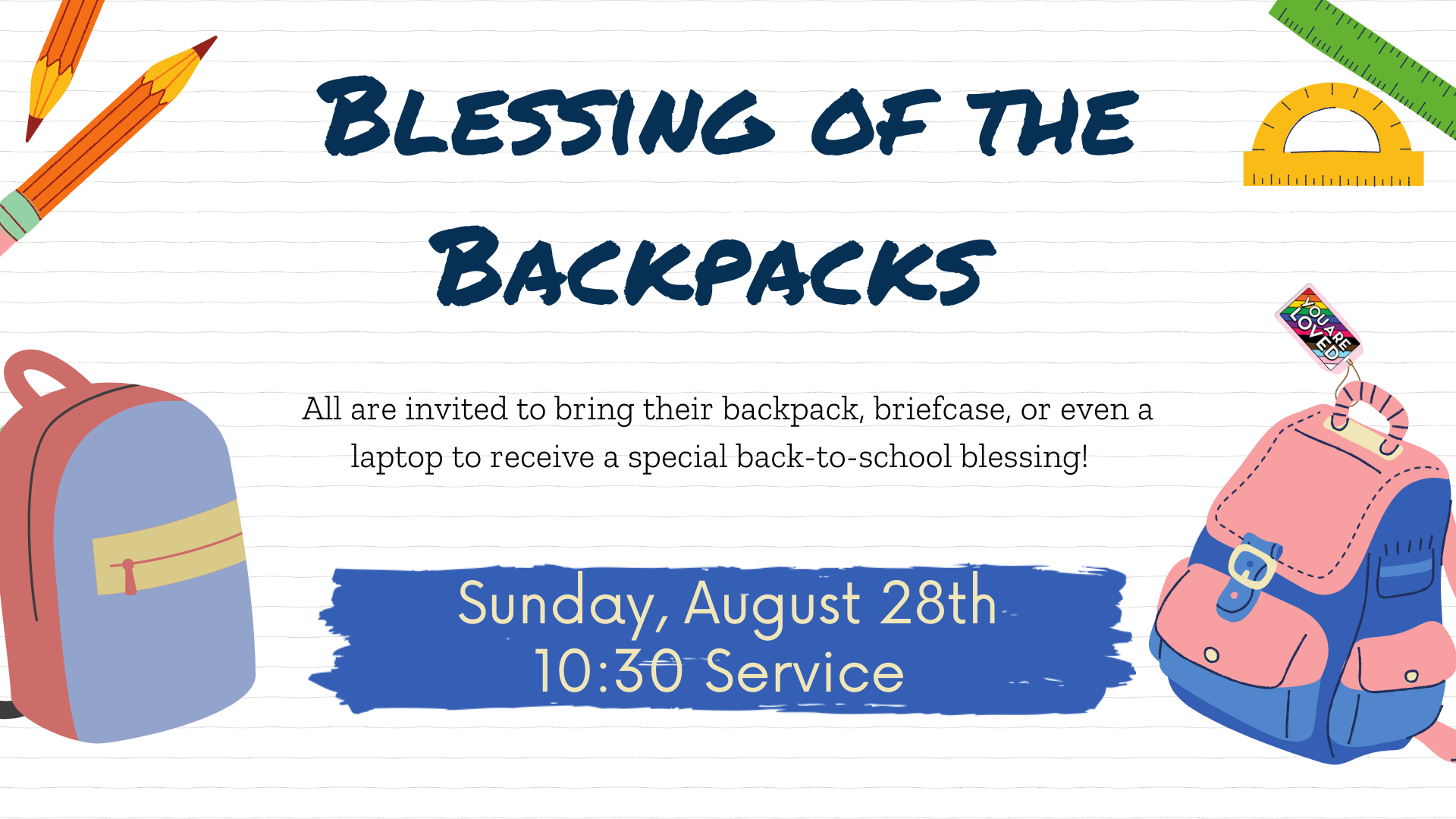 blessing of the backpacks Grace Episcopal Church
